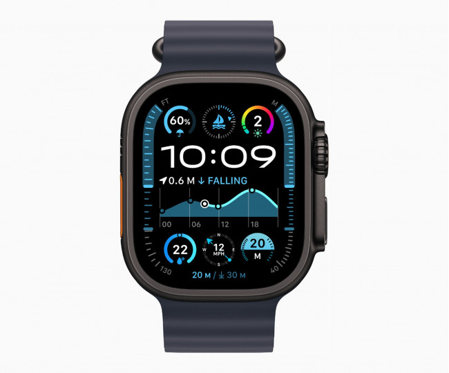 Apple Watch Ultra 2 GPS + Cellular 49mm Black Titanium Case w. Navy Ocean Band (MYTC3+MYPD3) б/у